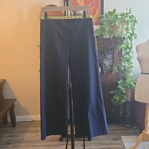 BCBGMaxAzria Navy Wide-Leg Trousers